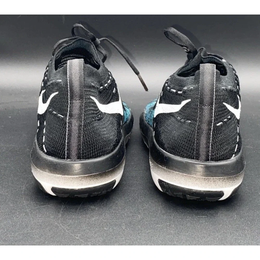Nike Free Transform Flyknit Athletic Training Running Shoes Black Teal Size 11.5